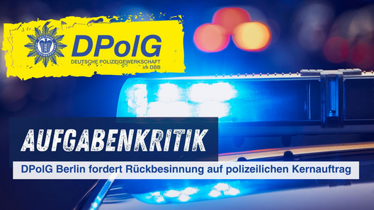Blaulicht auf einem Polizeiwagen. Ein Symbolbild für die Aufgaben Kritik, der DPolG Berlin, während der Strukturreform in der Polizei Berlin