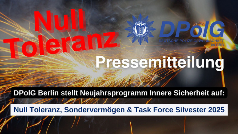 Von friedlichem Silvester konnte in Berlin auch Ende 2024 keine Rede sein. “Chaos und Gewalt prägten die Silvesternacht”, sagt DPolG-Landeschef Bodo Pfalzgraf, “die DPolG Berlin fordert daher mit einem knappen Neujahrsprogramm entschlossenes Handeln”. 