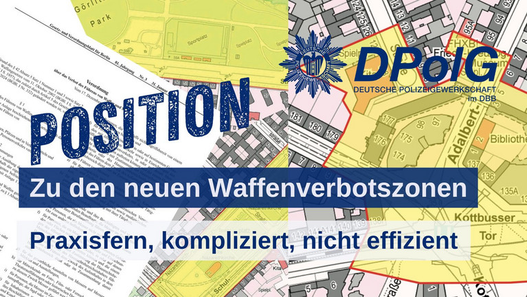 In Berlin werden drei Waffenverbotszonen eingeführt. Dazu hat die DPolG Berlin folgende Kritik, Position und Forderungen.
