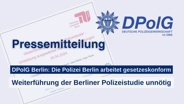 Die DPolG Berlin beschäftigt sich mit den Ergebnissen der Berliner Polizeistudie. Sie kommt angesichts der Statistiken der Ombudsstelle nach dem LADG Berlin und der Statistiken des Berliner Bürger- und Polizeibeauftragten zu dem Ergebnis, dass in der Polizeibehörde keinen strukturellen Probleme existieren, die diskriminierendes oder rassistisches Verhalten begünstigten. Deswegen hält sie eine Weiterführung der Polizei Studio für unnötig. 