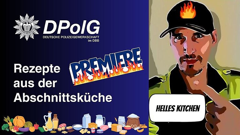 Premiere mit Küchenmesser! Die DPolG Berlin hat eine neue Rubrik namens Helles Kitchen. Das sind Rezepte für die Abschnittsküche. Zum Auftakt haut Helles Kitchen ein proteinreiches und sättigendes Frühstück raus. Denn Kollege Markus H., PK aus der Direktion 1, wird euch regelmäßig Rezepte liefern, auf unserer Homepage und auf unseren Social-Media-Kanälen. Alle schnell und einfach gemacht. Von Helle in der Abschnittsküchenzeile nachgekocht und für gut befunden. Absoluter Wiederholungscharakter! Natürlich könnt ihr eure Gemüseauswahl individuell anpassen.